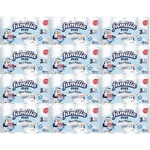 Familia Plus Tuvalet Kağıdı (3 Katlı) 192 Li Set Maxi Hijyen (12PK*16)