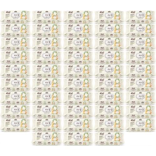 Fibril Islak Havlu Bebek Mendil 90 Yaprak Zeytinyağlı Plastik Kapaklı (48 Li Set) 4320 Yaprak