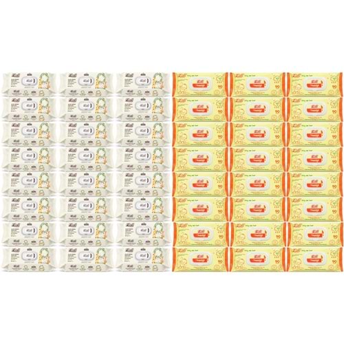 Fibril Islak Havlu Bebek Mendil 90 Yaprak Zeytinyağlı & Bebek (Karma 48 Li Set) 4320 Yaprak