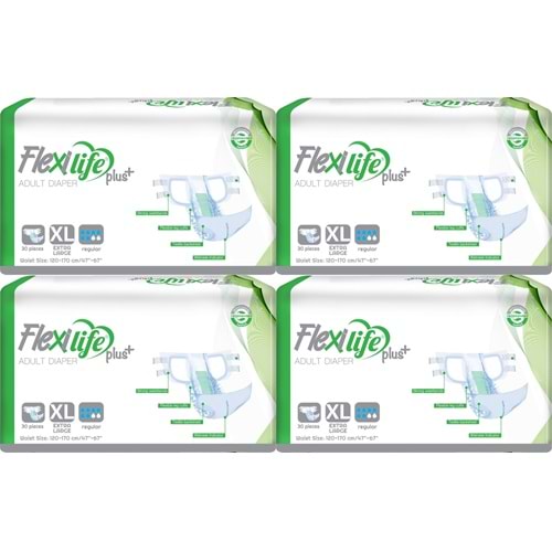 Flexi Life Yetişkin Hasta Bezi Bel Bantlı Tekstil Yüzeyli XL Ekstra Büyük (120 Adet)