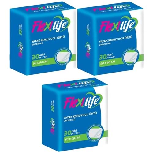 Flexi Life Hasta Alt Açma Yatak Koruyucu Örtü 60*90CM Klasik 90 Adet (3Pk*30)