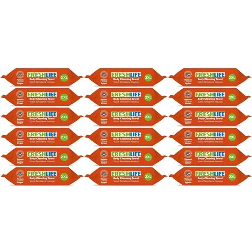Freshlife Hasta Vücut Temizleme Islak Mendil Havlu 50 Yaprak XL (18 Li Set)