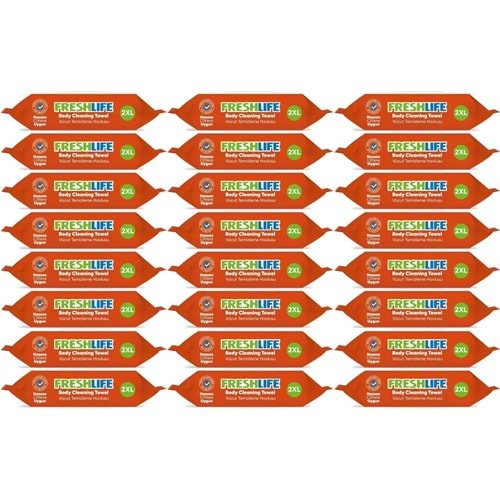 Freshlife Hasta Vücut Temizleme Islak Mendil Havlu 50 Yaprak XL (24 Lü Set)