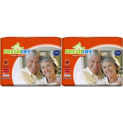 FreshLife Yetişkin Hasta Bezi Bel Bantlı L - Large - Büyük 60 Adet (2PK*30)