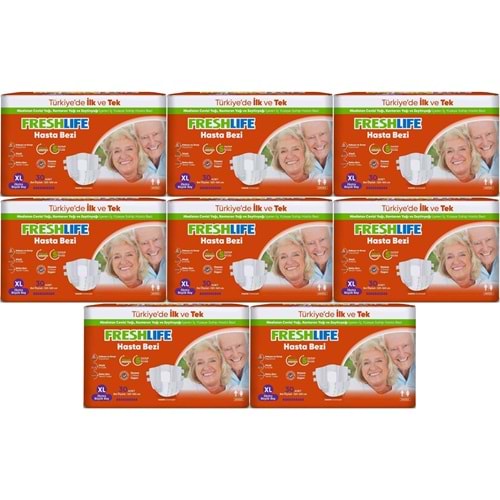 FreshLife Yetişkin Hasta Bezi Bel Bantlı XL - Ekstra Large - Extra Large 240 Adet (8PK*30)