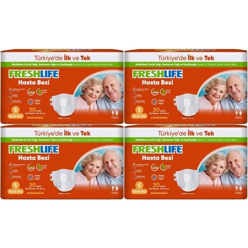 FreshLife Yetişkin Hasta Bezi Bel Bantlı S - Küçük - Small 120 Adet (4PK*30)