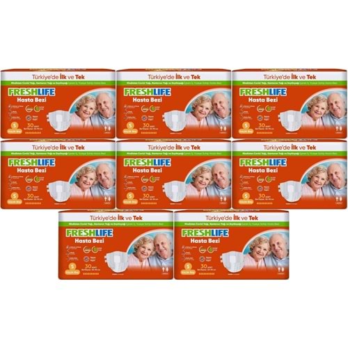 FreshLife Yetişkin Hasta Bezi Bel Bantlı S - Küçük - Small 240 Adet (8PK*30)