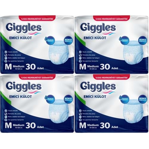 Giggles Hasta Bezi Yetişkin Emici Külot M-Orta Medium 120 Adet (4Pk*30)