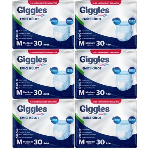 Giggles Hasta Bezi Yetişkin Emici Külot M-Orta Medium 180 Adet (6Pk*30)