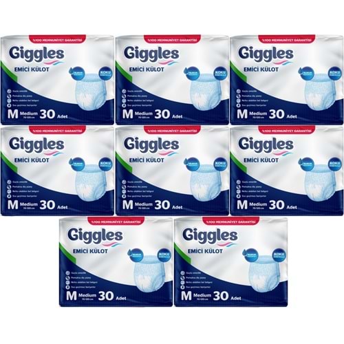 Giggles Hasta Bezi Yetişkin Emici Külot M-Orta Medium 240 Adet (8Pk*30)