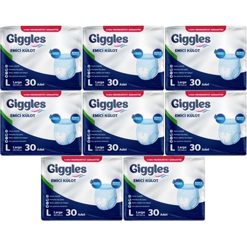 Giggles Hasta Bezi Yetişkin Emici Külot L-Büyük 240 Adet (8Pk*30)