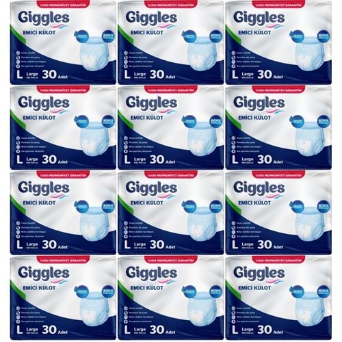 Giggles Hasta Bezi Yetişkin Emici Külot L-Büyük 360 Adet (12Pk*30)