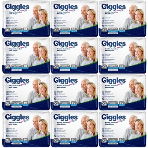 Giggles Hasta Bezi Yetişkin Bel Bantlı Tekstil Yüzey Ekstra Büyük (XL) 360 Adet (12PK*30)