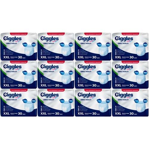 Giggles Yetişkin Bezi Emici Külot Ekstra Büyük (XXL) (Bel Ölçüsü 150 - 200 CM) 360 Adet
