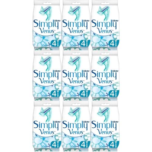 Gillette Simply Venus 2 Kullan At Kadın Tıraş Bıçağı 36 Lı Set (9PK*4)