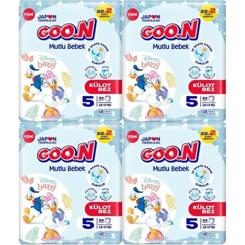 Goon Mutlu Bebek Külot Bebek Bezi Beden:5 (12-17Kg) Junior 96 Adet Jumbo Aylık Pk