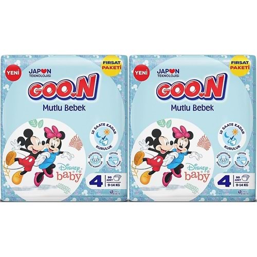 Goon Mutlu Bebek Bebek Bezi Beden:4 (9-14KG) Maxi 180 Adet Ekonomik Fırsat Pk