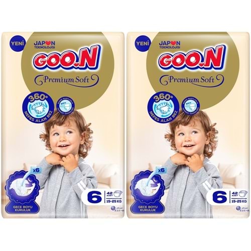 Goon Premium Soft Bebek Bezi Beden:6 (15-25KG) Extra Large 84 Adet Ekonomik Fırsat Pk