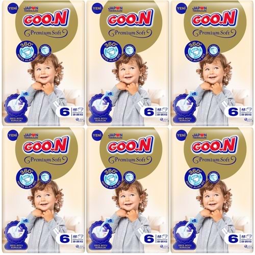 Goon Premium Soft Bebek Bezi Beden:6 (15-25KG) Extra Large 252 Adet Ekstra Fırsat Pk