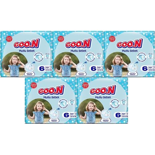 Goon Mutlu Bebek Bebek Bezi Beden:6 (15-25KG) Extra Large 500 Adet Mega Fırsat Pk