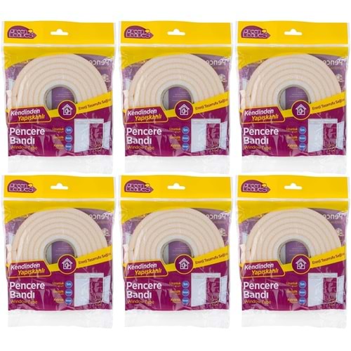 GreenLeaves Süngerli Pencere Bandı 5 Metre (6 Lı Set)