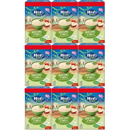 Hero Baby Kaşık Maması 250GR Sütlü Meyveli 8 Tahıllı (Avantaj Pk) (9 Lu Set)