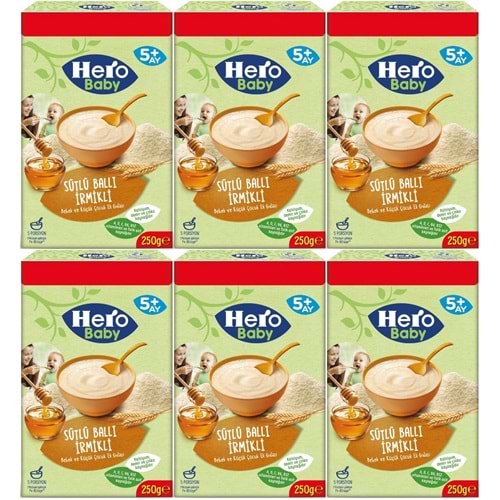 Hero Baby Kaşık Maması 250GR Sütlü Ballı İrmikli (Avantaj Pk) (6 Lı Set)