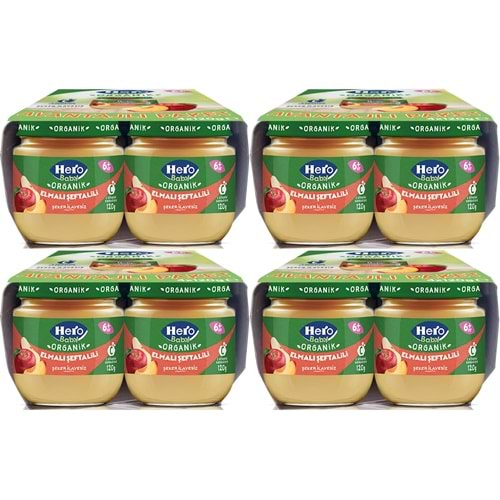 Hero Baby Kavanoz Maması 120GR Avantaj Pk (16 Lı Set) Elmalı Şeftalili (4PK*4)