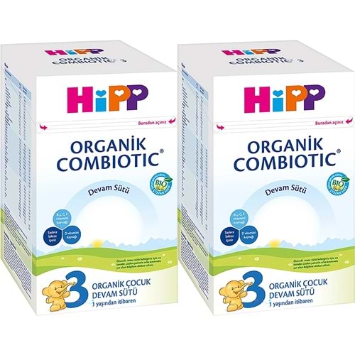 Hipp Organik Combiotic Bebek Devam Sütü 800GR No:3 (9. Aydan İtibaren) (2 Li Set)