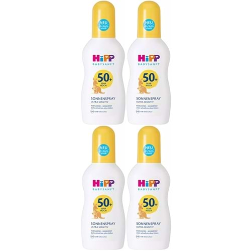 Hipp Babysanft Sprey Güneş Kremi Sonnenspray 50+ Faktör Ultra Sensıtıv 150ML Sprey (4 Lü Set)