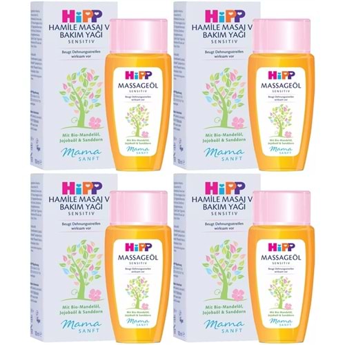 Hipp Mamasanft Hamile Masaj ve Bakım Yağı Sensıtıv 100ML (4 Lü Set)