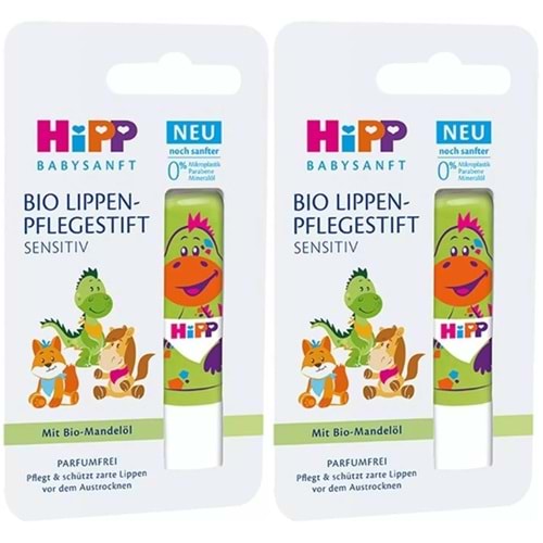 Hipp Babysanft Organik Dudak Nemlendiricisi Ultra Sensıtıv 4.8GR (Yeşil) (2 Li Set)