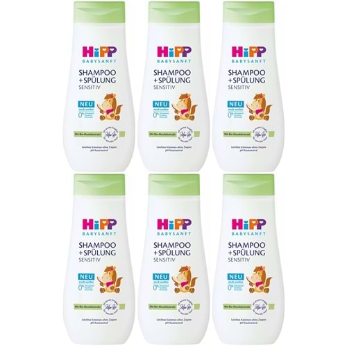 Hipp Babysanft Çoçuk Şampuanı (Shampoo +Spülung) Sensıtive 200ML (6 Lı Set)