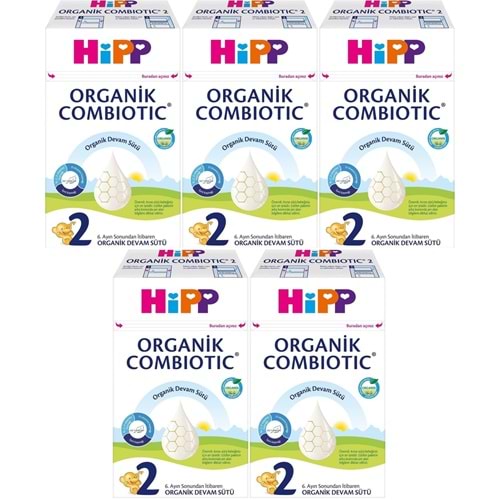 Hipp Organik Combiotic Devam Sütü 600GR No:2 (6-12 Ay) (5 Li Set)