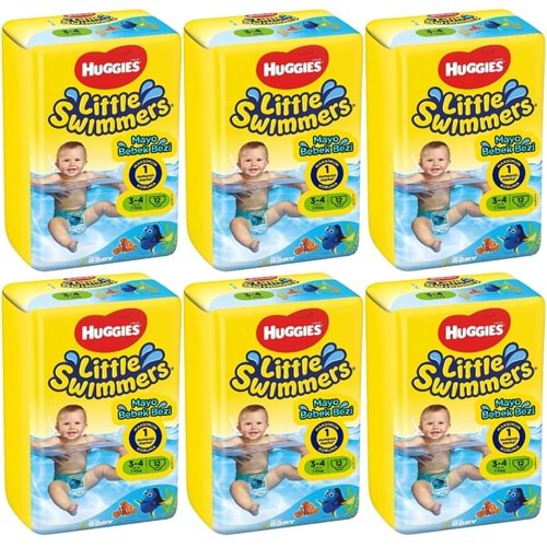 Huggıes Little Swımmers Mayo Bebek Bezi Beden:3-4 (7-15Kg) 72 Adet (6Pk*12)