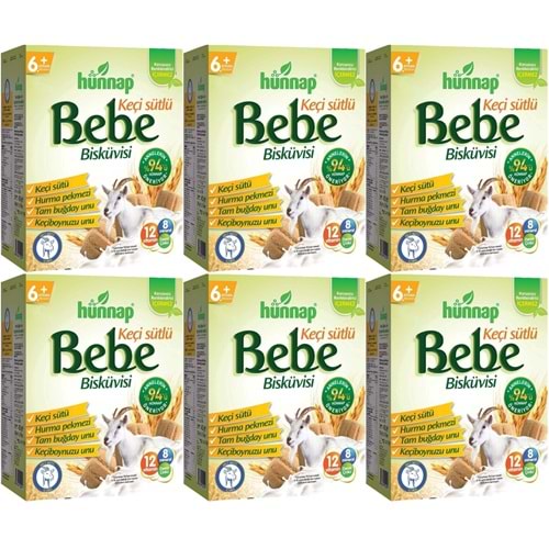 Hünnap Bebe Bisküvisi Keçi Sütlü 400GR 6 lı Set (Toplam 2400GR)