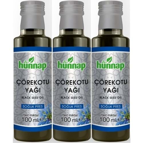 Hünnap Çörekotu Yağı 100ML (Soğuk Pres) (3 Lü Set)