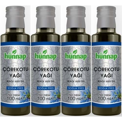 Hünnap Çörekotu Yağı 100ML (Soğuk Pres) (4 Lü Set)