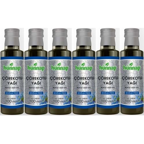Hünnap Çörekotu Yağı 100ML (Soğuk Pres) (6 Lı Set)