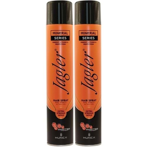 Jagler Saç Spreyi 400ML Extra Strong Hold - Ekstra Güçlü Tutuş (Turuncu) (2 Li Set)