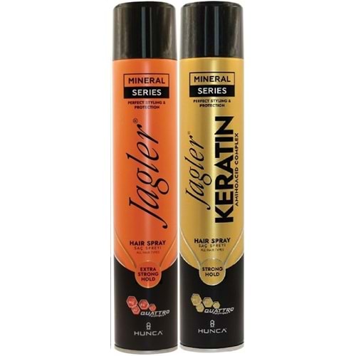 Jagler Saç Spreyi 400ML Extra Strong Hold Ekstra Güçlü Tutuş & Minarelli Ekstra Sert (Karma 2Li Set)