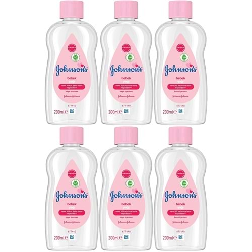 Johnsons Baby Bebek Yağı 200ML Nemlendirici (Pembe) (6 Lı Set)