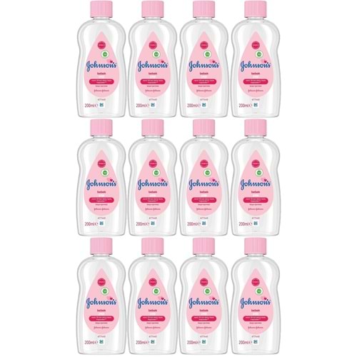 Johnsons Baby Bebek Yağı 200ML Nemlendirici (Pembe) (12 Li Set)