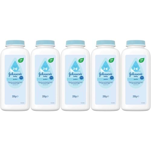 Johnsons Baby Bebek Pudrası 200GR Klasik (%99 Doğal) (5 Li Set)