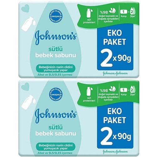 Johnsons Baby Bebek Sabunu 90GR Sütlü 4 Lü Set (2PK*2)