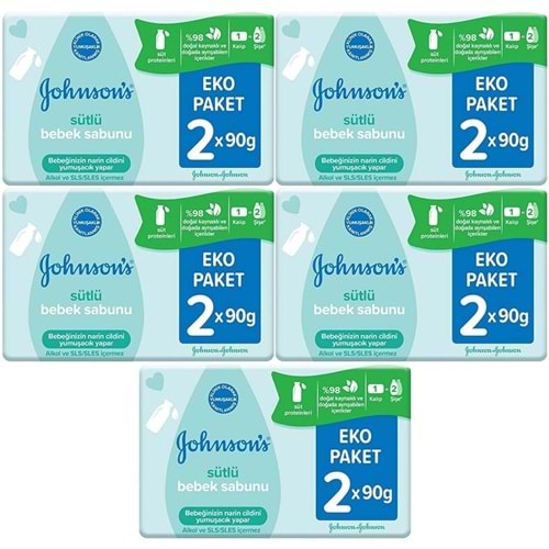 Johnsons Baby Bebek Sabunu 90GR Sütlü 10 Lu Set (5PK*2)