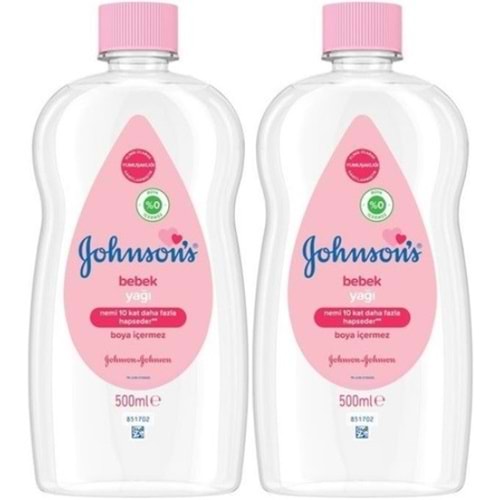 Johnsons Baby Bebek Yağı 500ML Nemlendirici (Pembe) (2 Li Set)