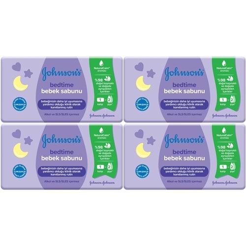 Johnsons Baby Bedtime Natural Bebek Sabunu 90GR (4 Lü Set)