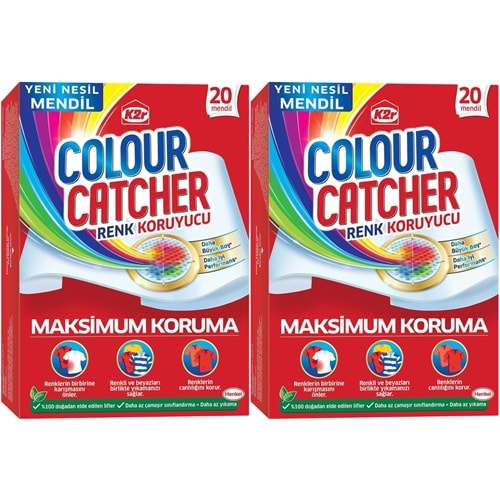 K2R Colour Catcher Renk Koruyucu Mendil 40 Lı Ekonomik Pk (2PK*20)