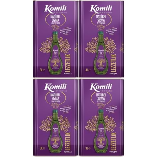Komili Zeytinyağı 12LT Natural Ege Sızması (Teneke) (4PK*3LT)